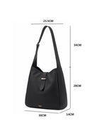 Ellie Genuine Leather Handbag (Black)