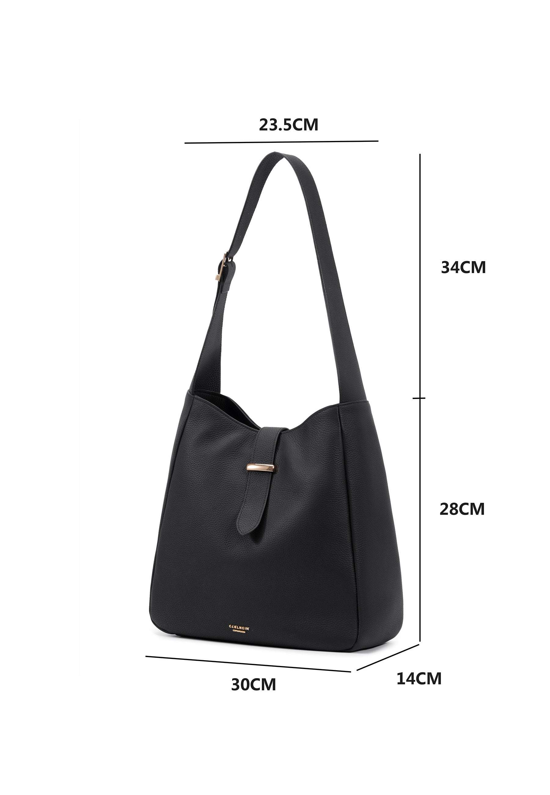 Ellie Genuine Leather Handbag (Black)