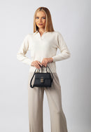 Chloe Genuine Leather Handbag (Black)