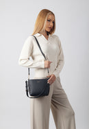 Selma Genuine Leather Handbag (Black)