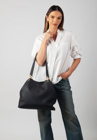 Stella Genuine Leather Handbag (Black)