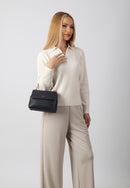 Grace Genuine Leather Handbag (Black)