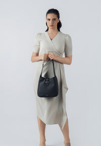 Emily Genuine Leather Handbag (Black)