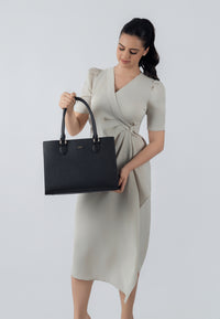 Annabelle Genuine Leather Handbag (Black)