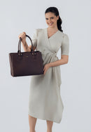 Annabelle Genuine Leather Handbag (Brown)