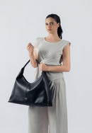 Madeline Genuine Leather Handbag (Black)