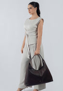 Madeline Genuine Leather Handbag (Brown)