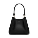Velvet Genuine Leather Handbag (Black)