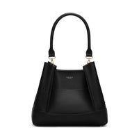 Velvet Genuine Leather Handbag (Black)