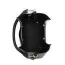 Velvet Genuine Leather Handbag (Black)