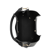 Velvet Genuine Leather Handbag (Black)