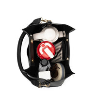 Velvet Genuine Leather Handbag (Black)