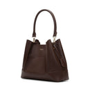 Velvet Genuine Leather Handbag (Brown)