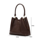 Velvet Genuine Leather Handbag (Brown)