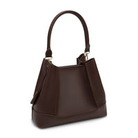 Velvet Genuine Leather Handbag (Brown)