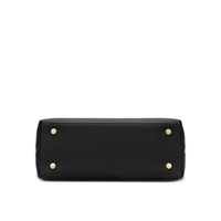 Victoria Genuine Leather Handbag (Black)