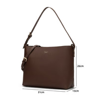 Victoria Genuine Leather Handbag (Brown)