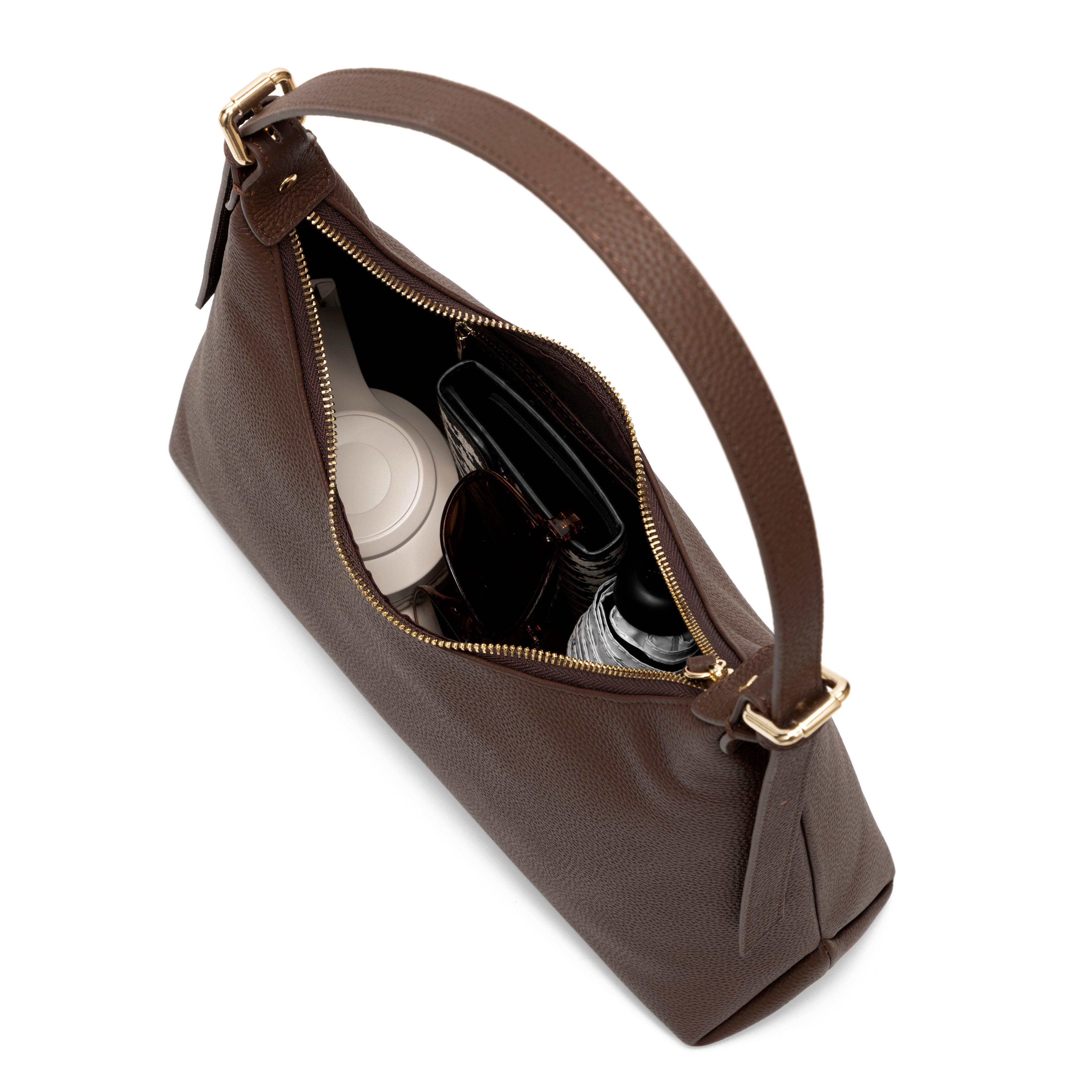 Vera Genuine Leather Handbag (Brown)