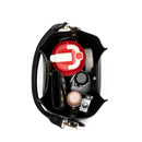 Velvet Genuine Leather Handbag (Black)