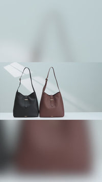 Ellie Genuine Leather Handbag (Black)